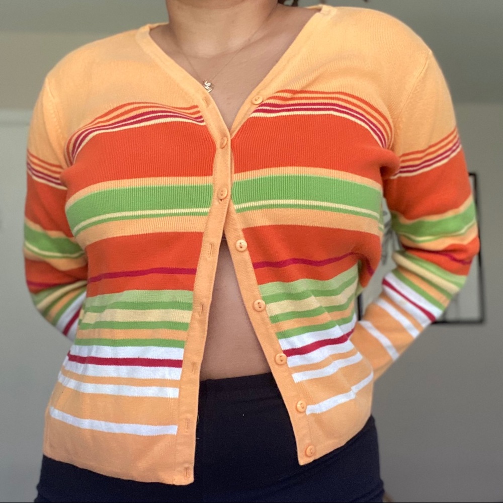 Striped button cardigan - Picture 2 of 7